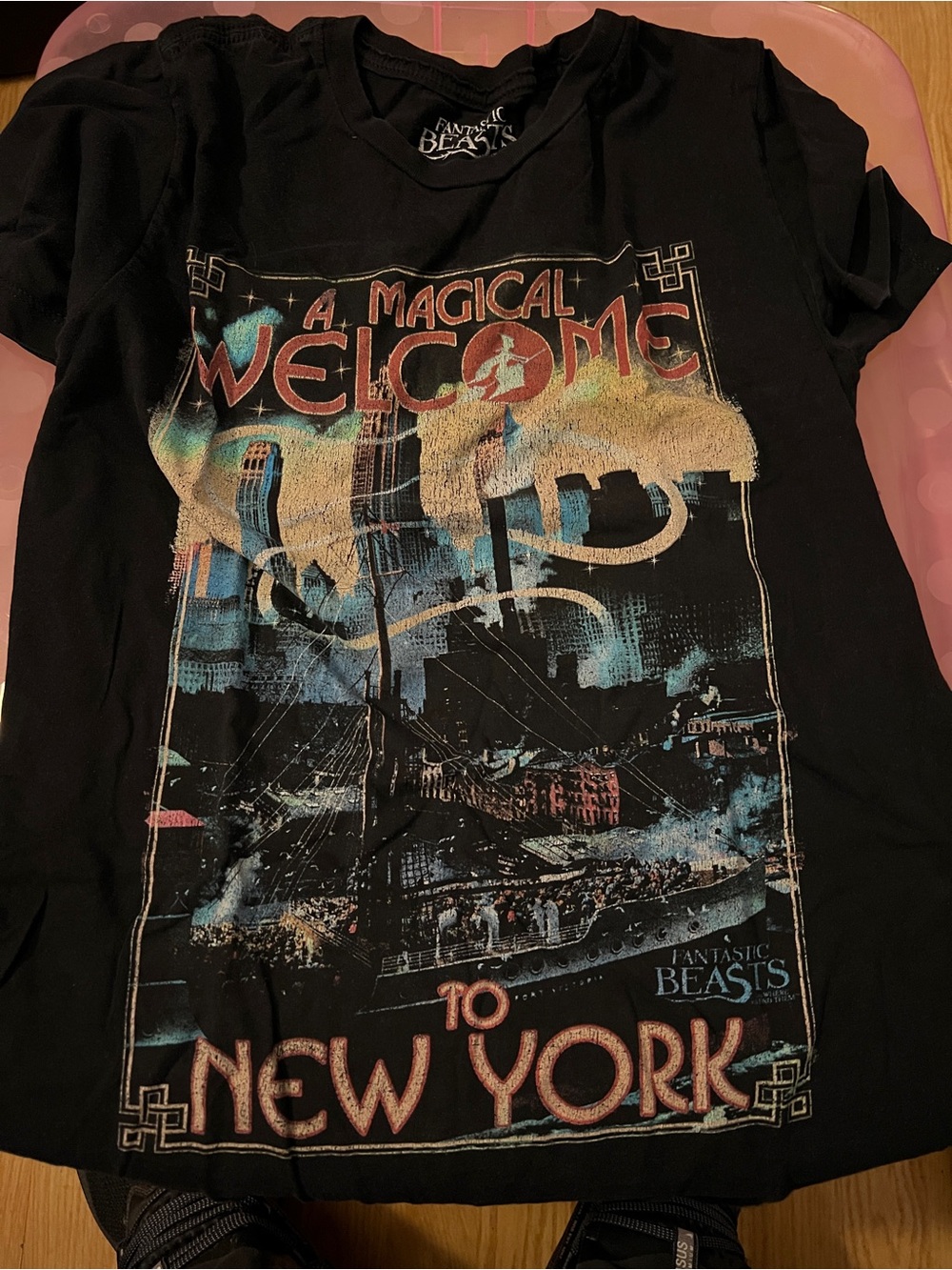 Fantastic Beasts 'A Magical Welcome to New York' Black Graphic Tee
